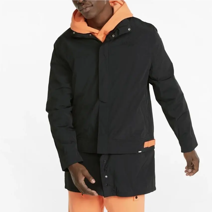 S Puma Top OF The Key Est 1973 Water Repellent Basketball Jacket Black Orange