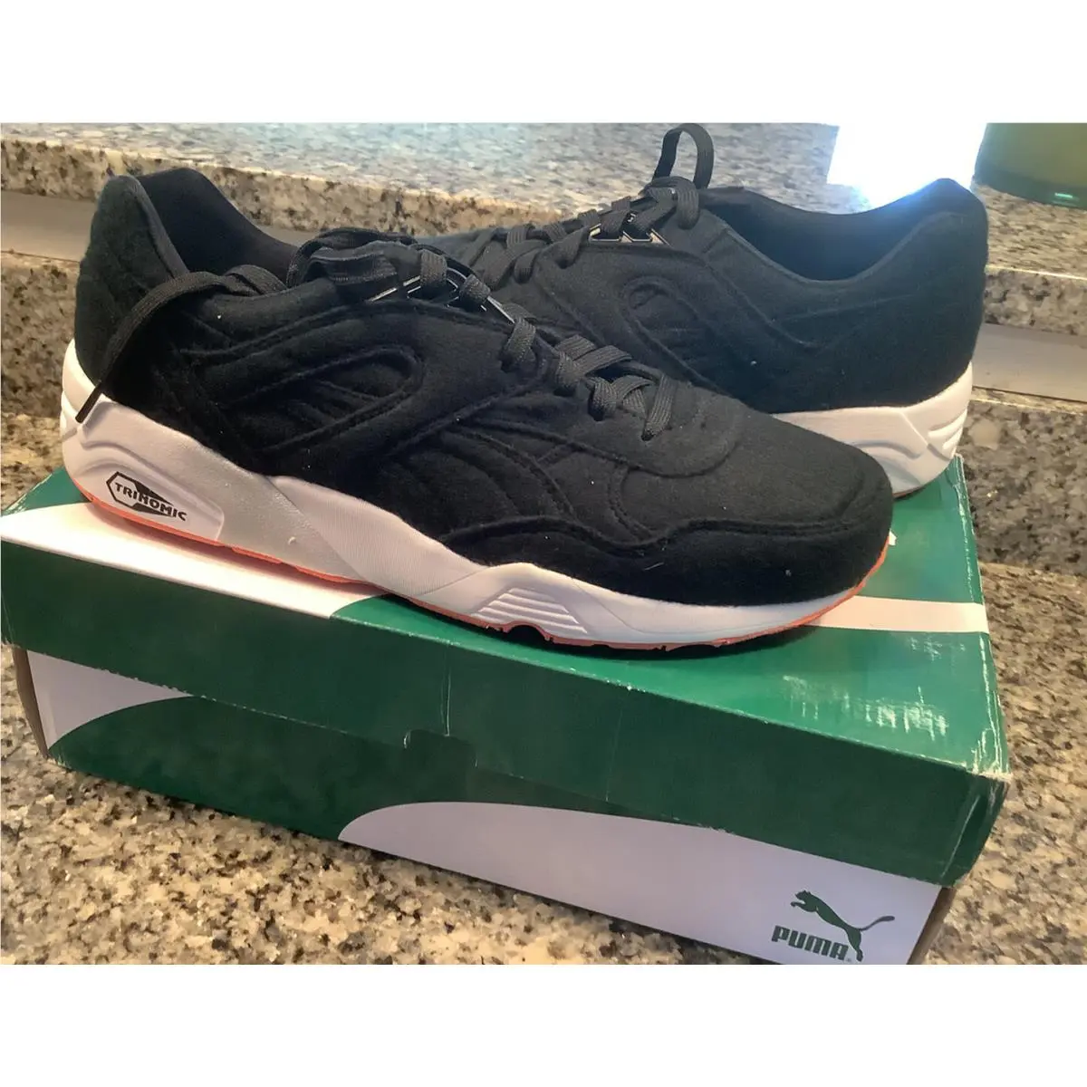 Puma Mens R698 Bright 358832-01 Black Low Top Running Sneaker Shoes Size 10