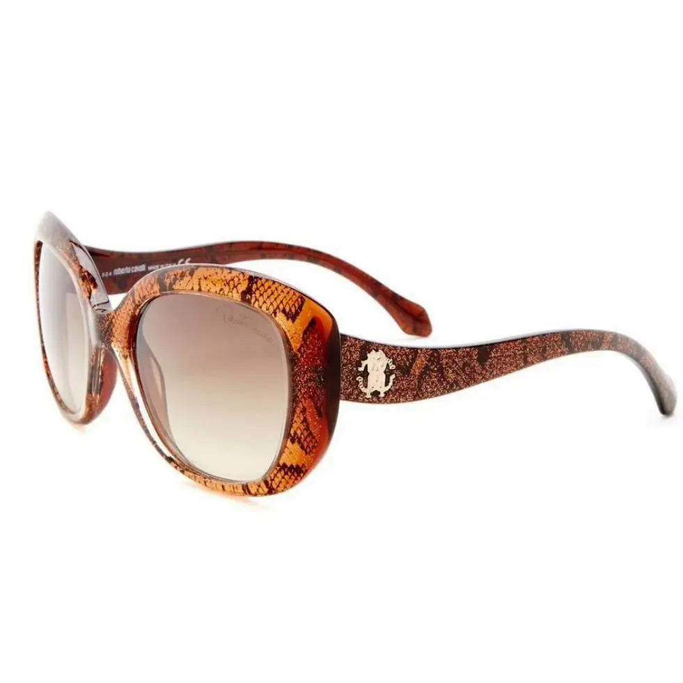 Roberto Cavalli Women Oval Sunglasses RC649S Havana Brown Frame Snake Print