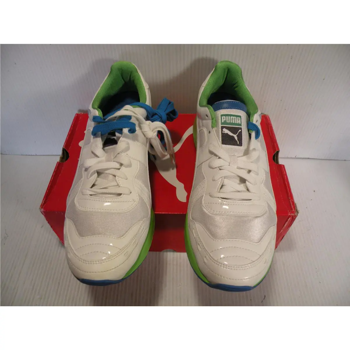 Puma shoes - Metallic White/Direct Blue-Poison Green 3
