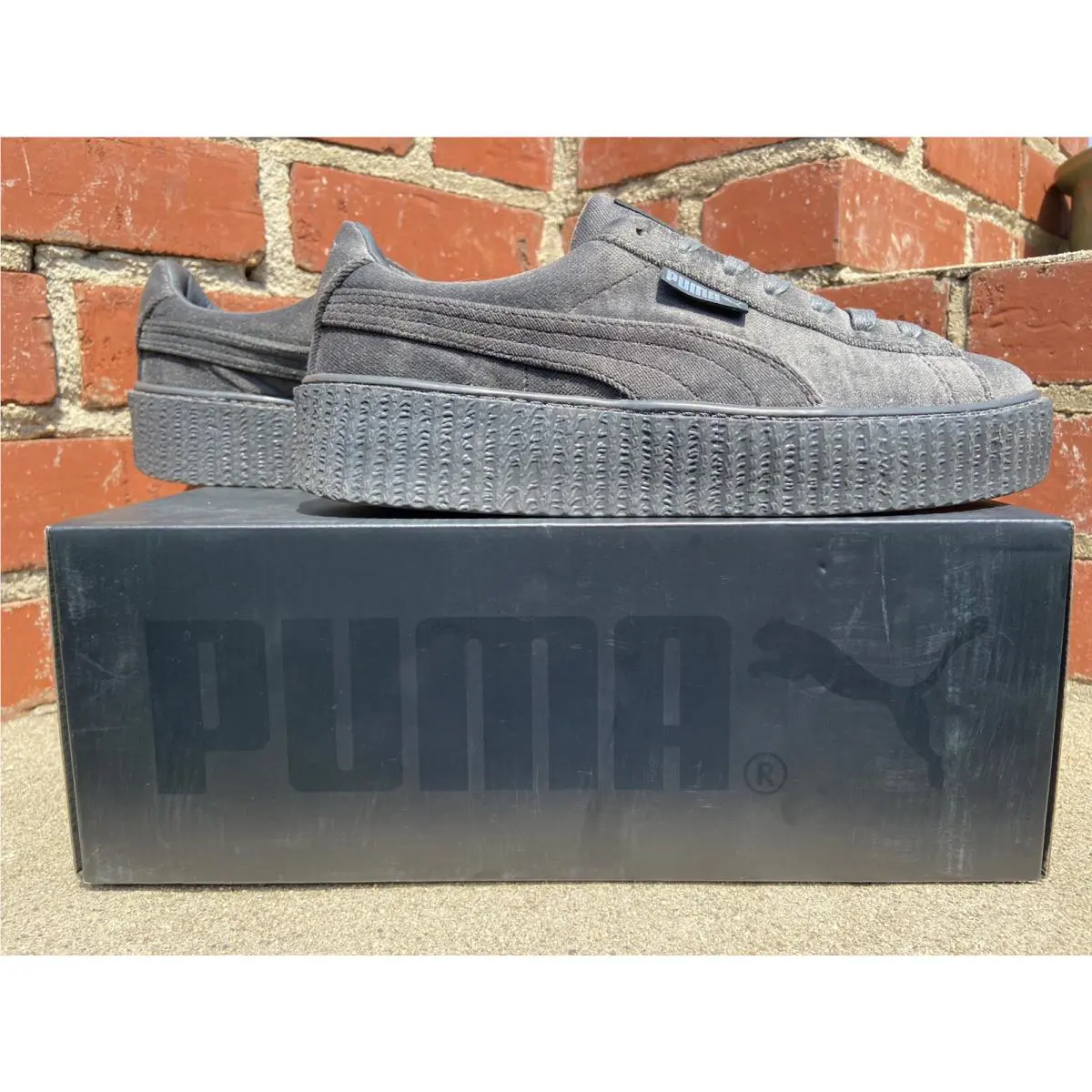 Puma shoes - Puma x Fenty Creeper Velvet - 364466 03 - Gray, Manufacturer`s: Glacier Gray (UPC: 190274876699) 4