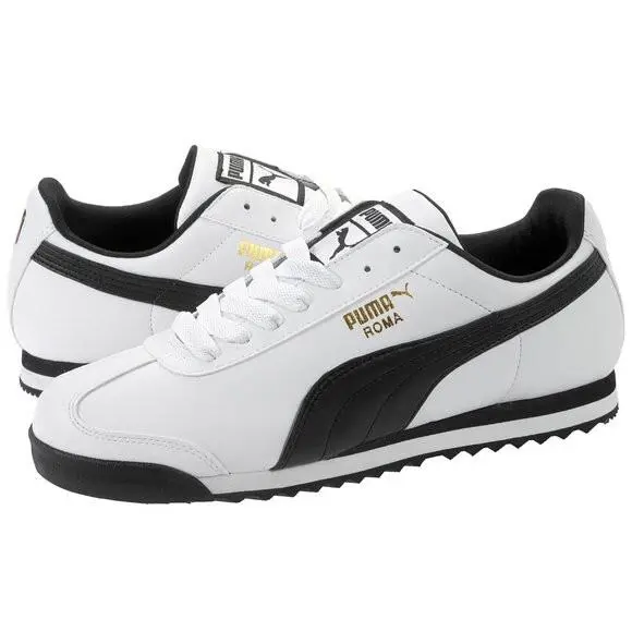Puma Roma Basic Low Lace-up Sneakers Trainers Men Shoes White/black Size 12 - WHITE/BLACK