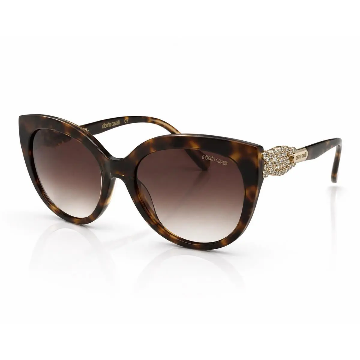 Roberto Cavalli Sunglasses Butterfly Brown Gradient Crystal 56mm Gimignano