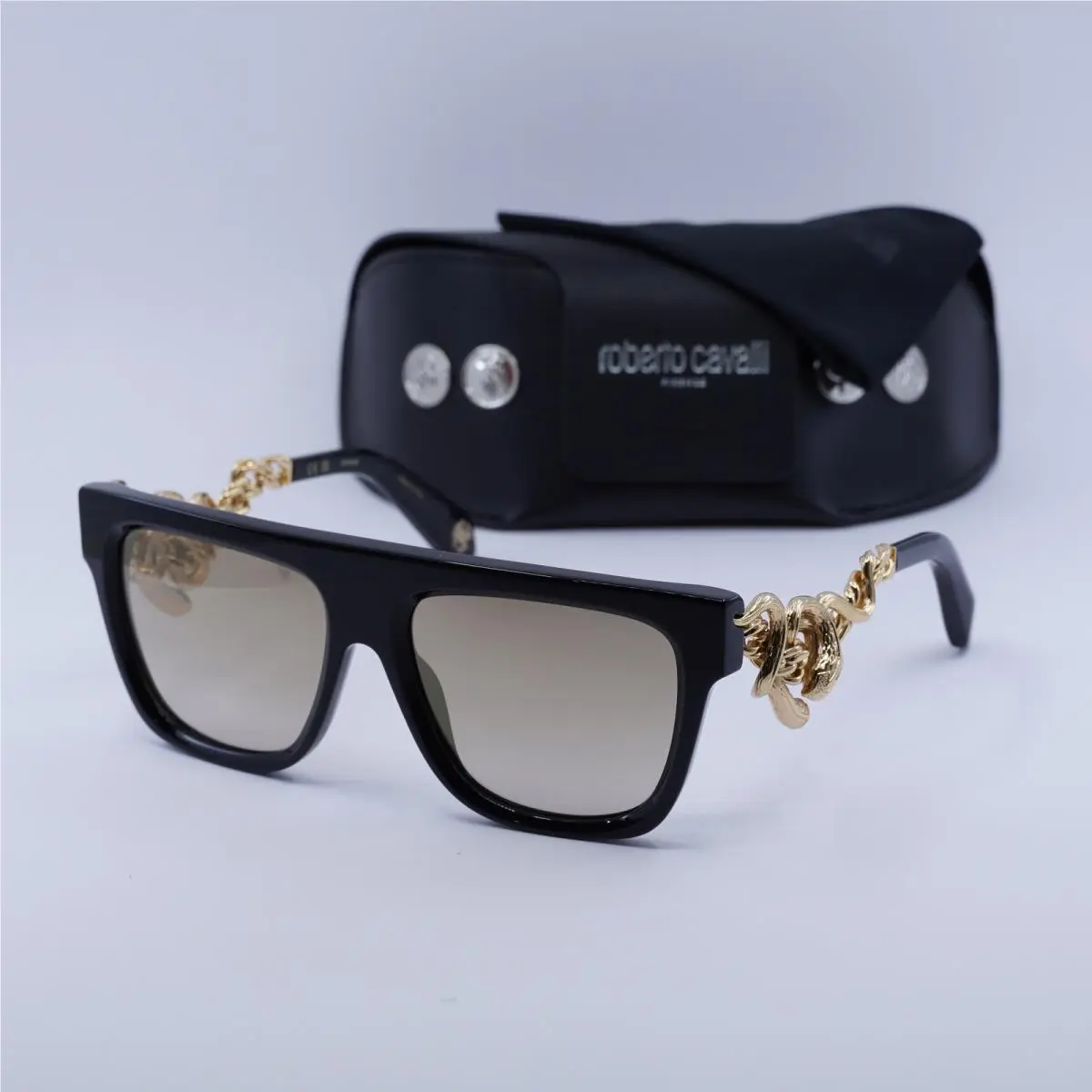 Roberto Cavalli SRC014M 700G Black/gold/brown 57-17-140 Sunglasses