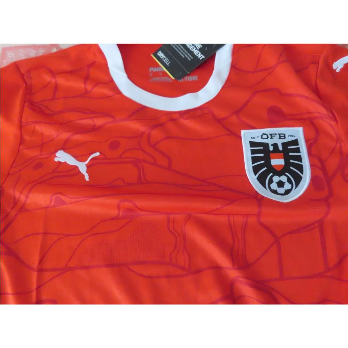 Puma clothing - Puma Ofb Crew Neck Short Sleeve Home Soccer Jersey Replica - Red 3