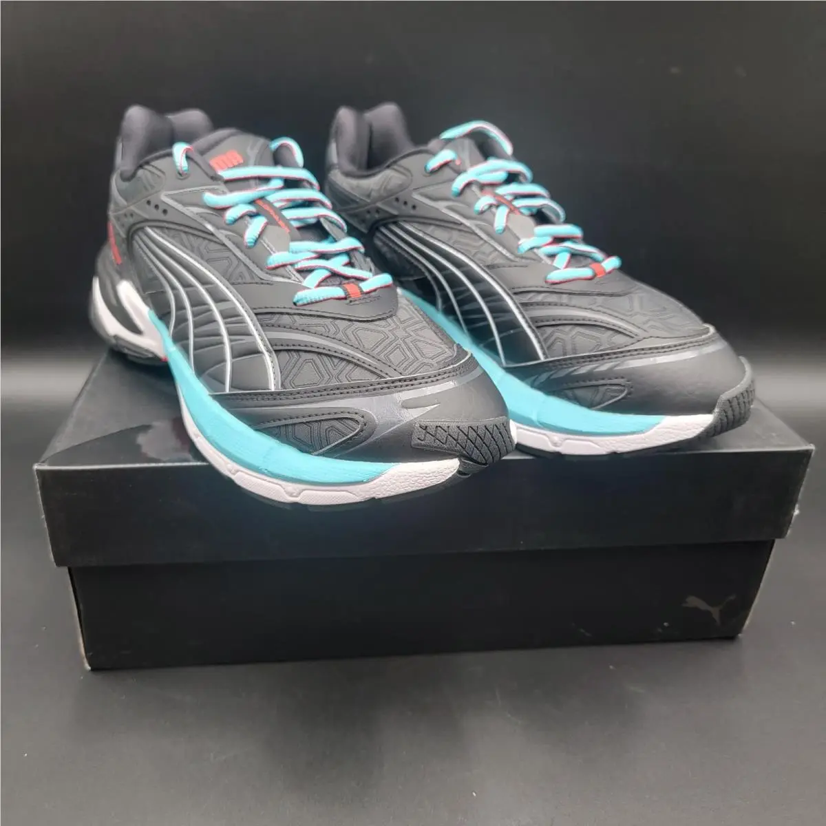 Luxe Sport Velophasis Lace Up Mens Black Sneakers Casual Shoes 39053701 by Puma