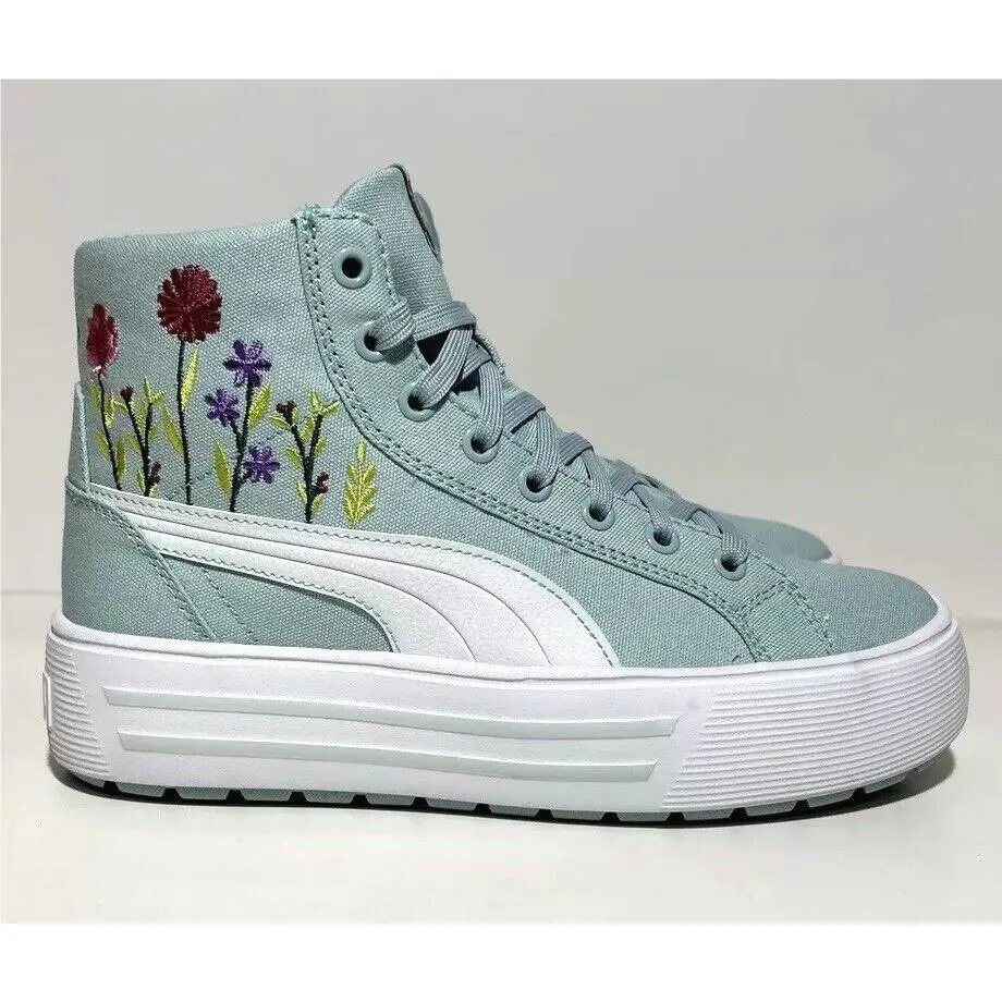 Puma Kaia 2.0 Mid Floral Womens Size 7.5 Athletic Fashion Sneakers White