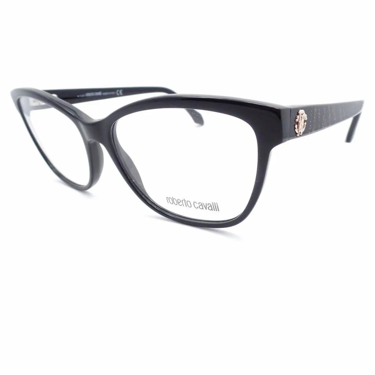 Roberto Cavalli 970 V 001 55 Black Glitter Animal Print Frames