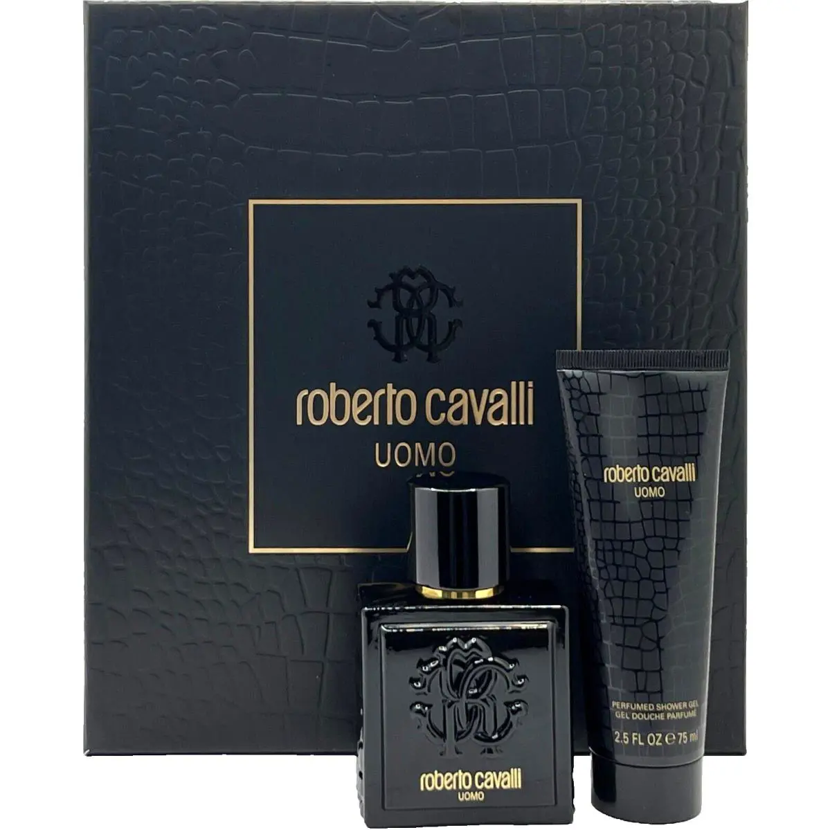 Roberto Cavalli Uomo 2 Pcs Gift Set For Men Edt 2.0 Oz Shower Gel 2.5 Oz