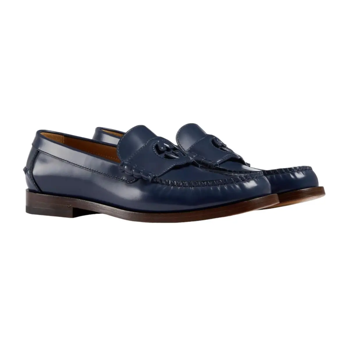Men`s  Millennial Ribot Leather Interlocking G Loafer Blue by Gucci