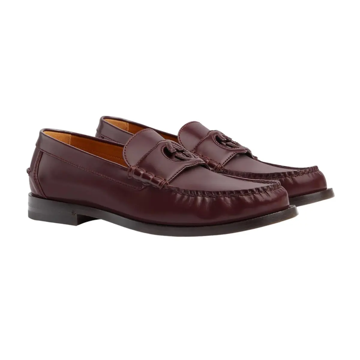 Men`s  Millennial Ribot Leather Interlocking G Loafer Bordeaux by Gucci