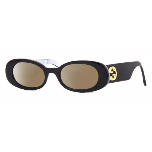 GG0517S Womens Polarized Sunglasses in Black Blue Opal Gold 52mm 4 Options Amber Brown Polar by Gucci