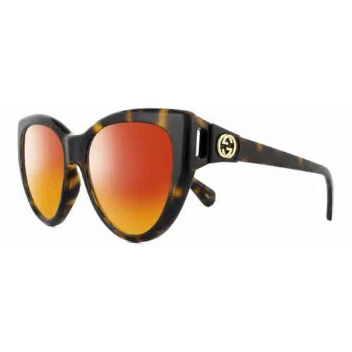 GG0877S-002 Cat Eye Polarized Sunglasses Brown Havana Gold 56 mm 4 Options Red Mirror Polar by Gucci
