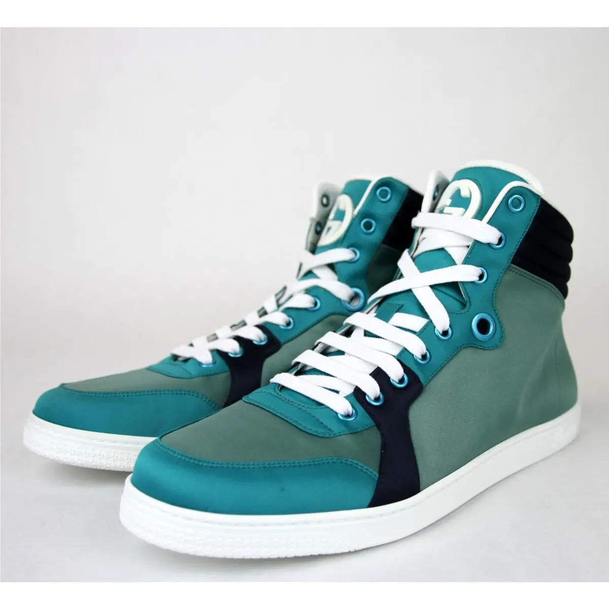 Mens Multicolor Satin Fabric High-top Sneaker 337451 3663 by Gucci