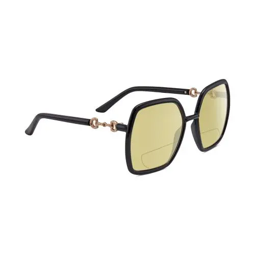GG0890S Women`s Polarized Bifocal Sunglasses in Black Gold 55mm 41 Options Yellow by Gucci