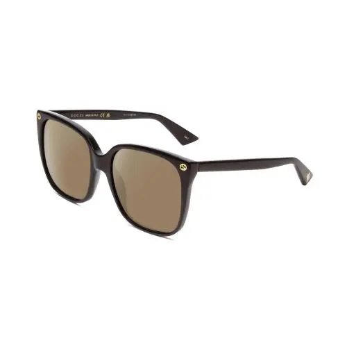 GG0022S Ladies Cateye Polarized Sunglasses Gloss Black Gold 57mm 4 Options Amber Brown Polar by Gucci