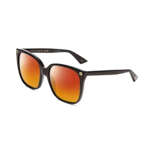 GG0022S Ladies Cateye Polarized Sunglasses Gloss Black Gold 57mm 4 Options Red Mirror Polar by Gucci