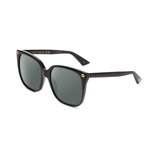 GG0022S Ladies Cateye Polarized Sunglasses Gloss Black Gold 57mm 4 Options Smoke Grey Polar by Gucci