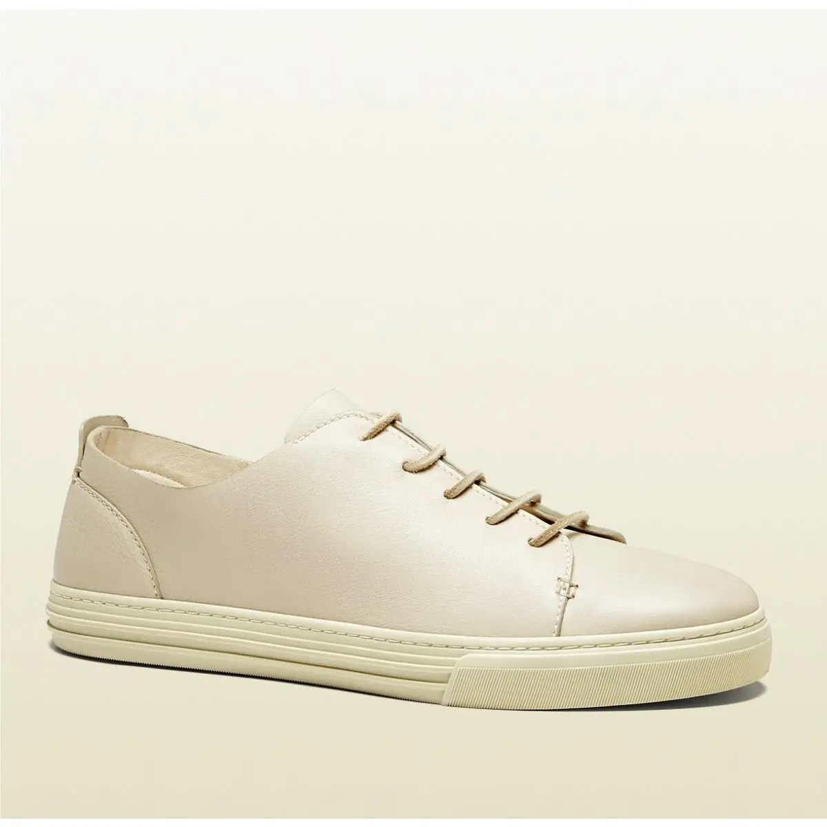 Mens Leather Lace-up Sneaker White 342038 9022 by Gucci