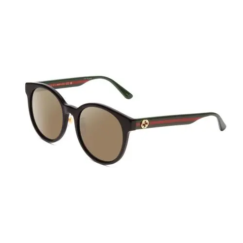 GG0416SK Ladies Round Polarized Sunglasses Black Red Green 55 mm 4 Options Amber Brown Polar by Gucci