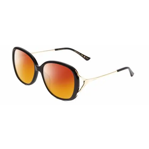 GG0649SK Women Oval Polarized Sunglasses Black/gold 58mm Choose Lens Color Red Mirror Polar by Gucci