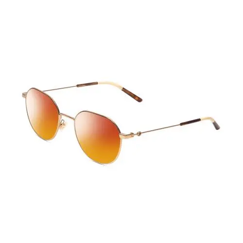 GG0684O Womens Round Polarized Sunglasses Gold Tortoise Havana Ivory 51 mm Red Mirror Polar by Gucci