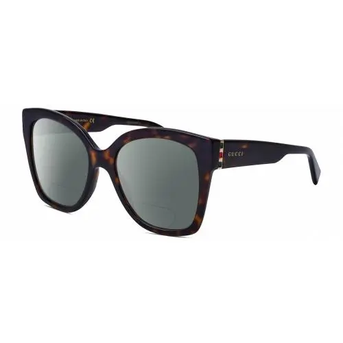 GG0459S-002 Cat Eye Polarized Bifocal Sunglasses Brown Havana 54 mm 41 Opt Grey by Gucci