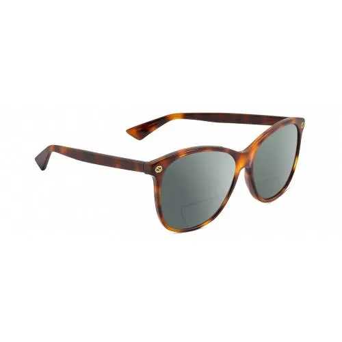 GG0024S Unisex Polarized Bifocal Sunglasses in Tortoise Havana 58mm 41 Opt Grey by Gucci