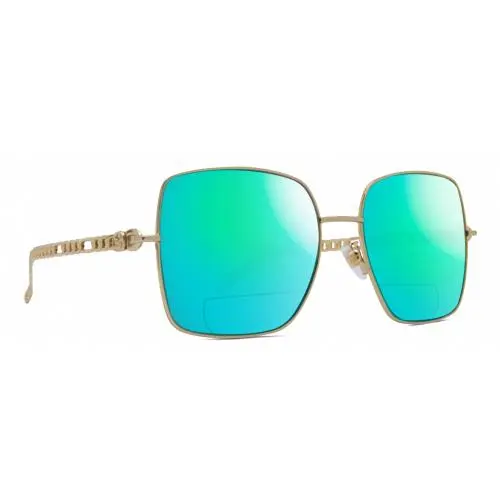 GG0724S Women Designer Polarized Bifocal Sunglasses Gold Black 61mm 41 Opt Green Mirror by Gucci