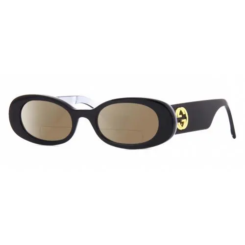 GG0517S Womens Polarized Bifocal Sunglasses Black Blue Opal 52mm 41 Option Brown by Gucci