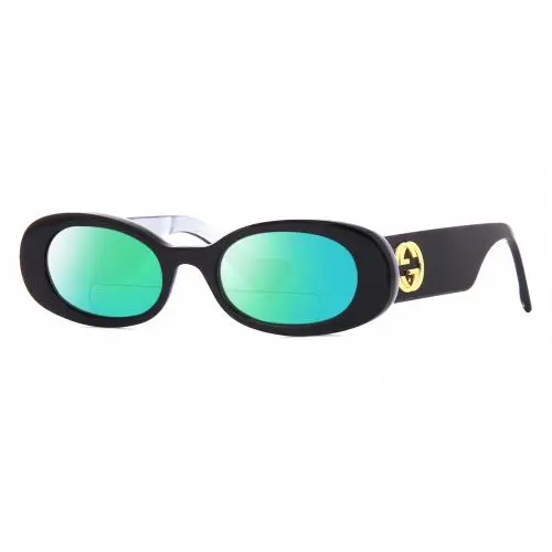 GG0517S Womens Polarized Bifocal Sunglasses Black Blue Opal 52mm 41 Option Green Mirror by Gucci