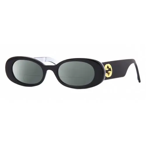 GG0517S Womens Polarized Bifocal Sunglasses Black Blue Opal 52mm 41 Option Grey by Gucci