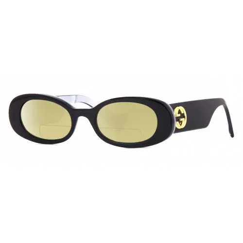 GG0517S Womens Polarized Bifocal Sunglasses Black Blue Opal 52mm 41 Option Yellow by Gucci