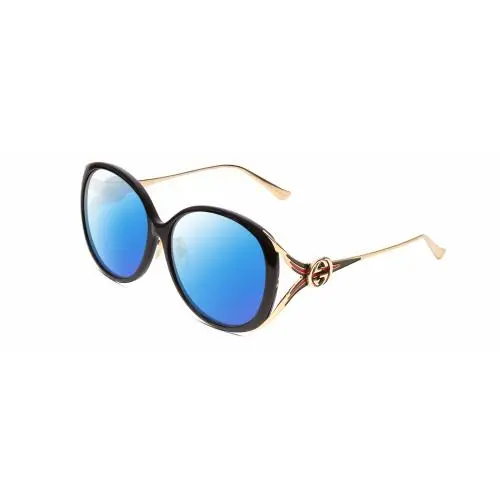 GG0226SK Women Oval Polarized Sunglasses Black/gold 60mm Choose Lens Color Blue Mirror Polar by Gucci