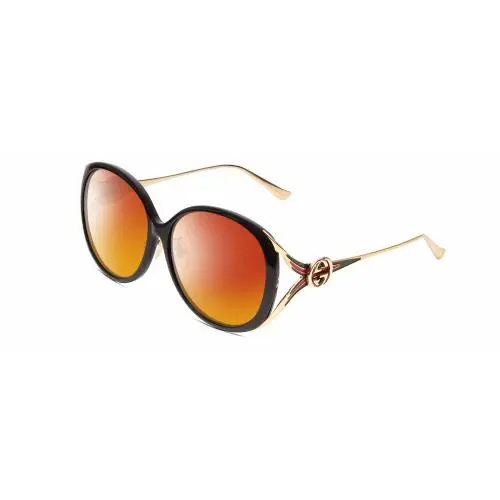 GG0226SK Women Oval Polarized Sunglasses Black/gold 60mm Choose Lens Color Red Mirror Polar by Gucci