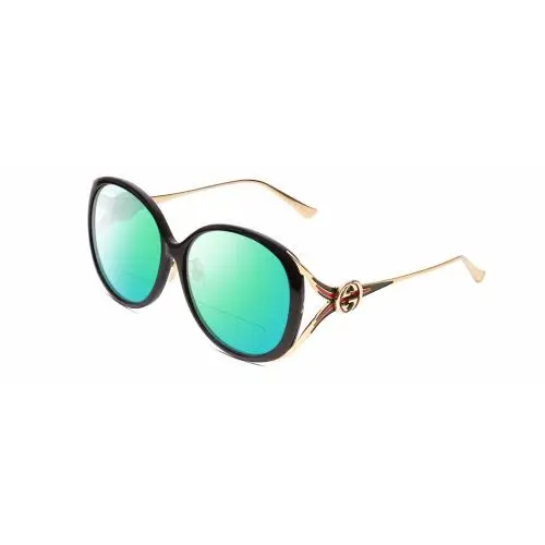 GG0226SK Womens Polarized Bifocal Sunglasses in Black/gold 60mm 41 Options Green Mirror by Gucci