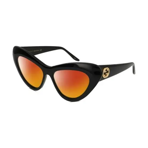 GG0895S Women`s Cat Eye Polarized Sunglasses in Black Gold 54 mm 4 Options Red Mirror Polar by Gucci
