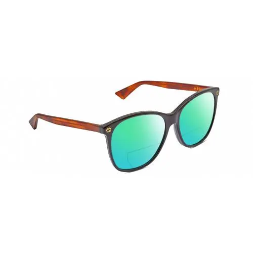 GG0024S Unisex Polarized Bifocal Sunglasses Black Brown Havana 58mm 41 Opt Green Mirror by Gucci