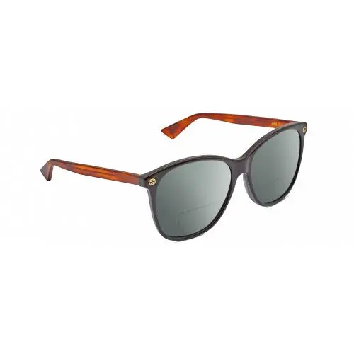 GG0024S Unisex Polarized Bifocal Sunglasses Black Brown Havana 58mm 41 Opt Grey by Gucci