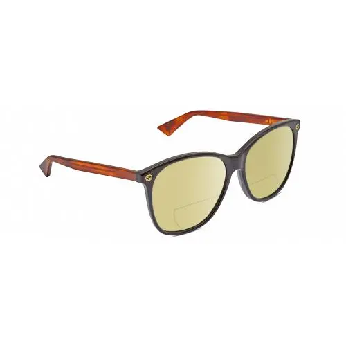 GG0024S Unisex Polarized Bifocal Sunglasses Black Brown Havana 58mm 41 Opt Yellow by Gucci