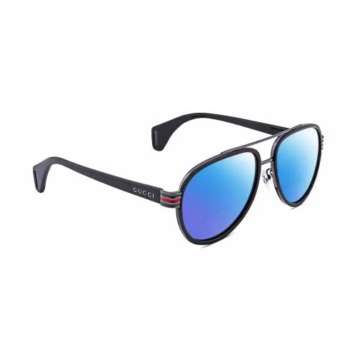 GG0447S Unisex Pilot Polarize Bifocal Sunglass Black Gunmetal 58mm 41Opt by Gucci
