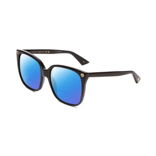 GG0022S Lady Cateye Polarized Bifocal Sunglasses Black Gold 57mm 41 Option Blue Mirror by Gucci