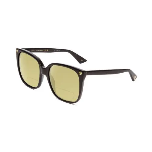 GG0022S Lady Cateye Polarized Bifocal Sunglasses Black Gold 57mm 41 Option Yellow by Gucci