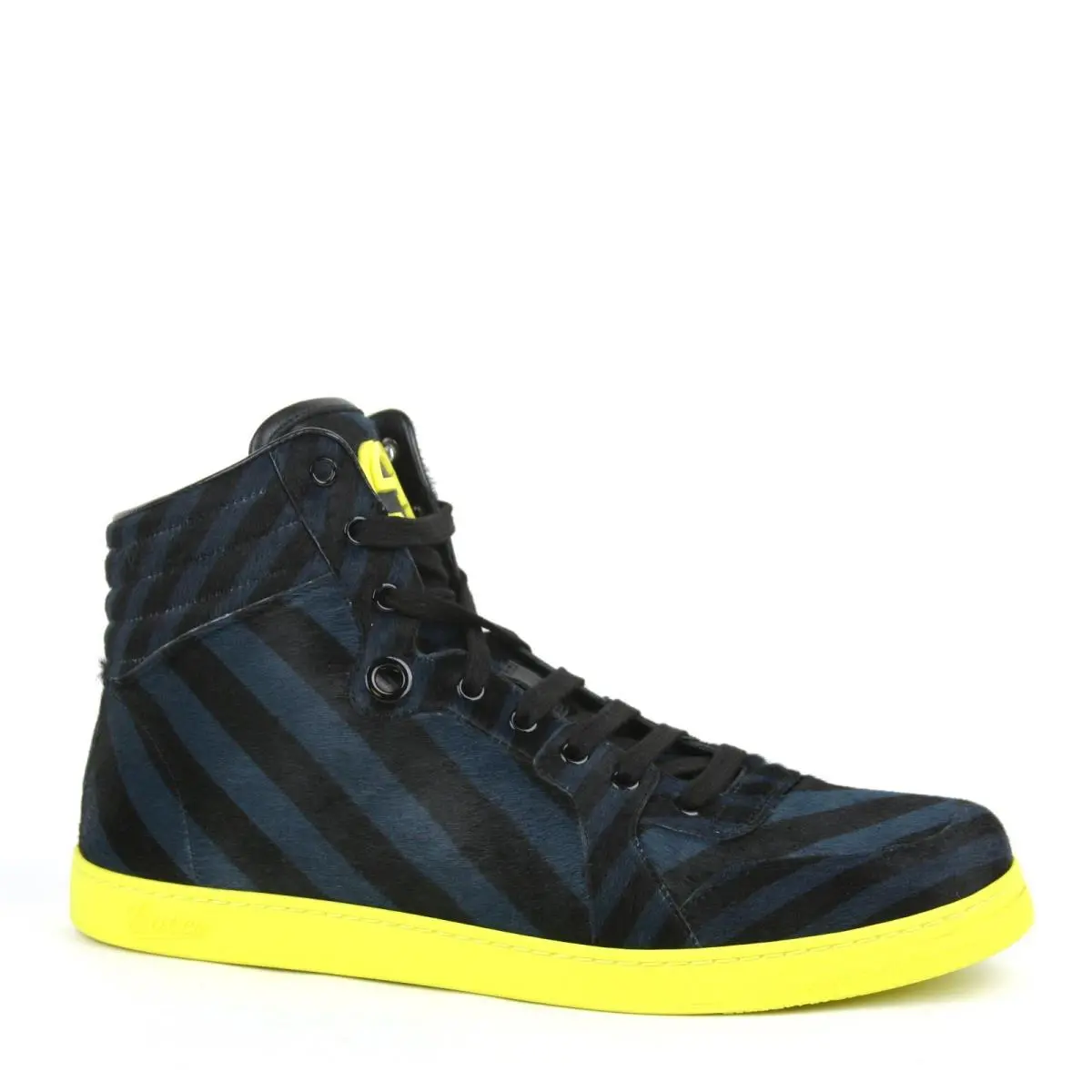 Gucci Mens Calf Hair High-top Sneaker Limited Blue/black 357172 4180