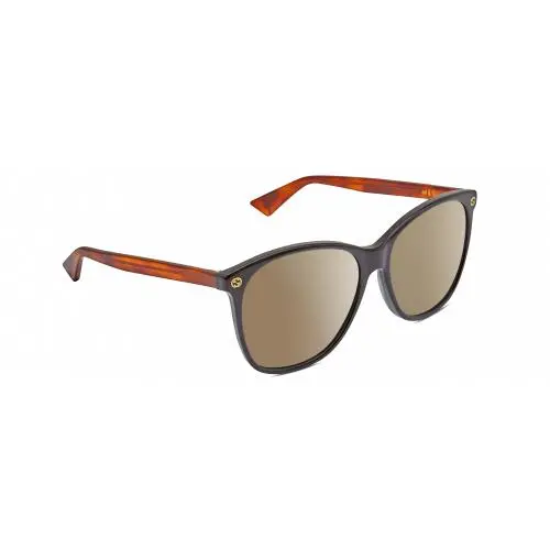 GG0024S Unisex Designer Polarized Sunglasses Black Brown Havana 58mm 4 Opt Amber Brown Polar by Gucci