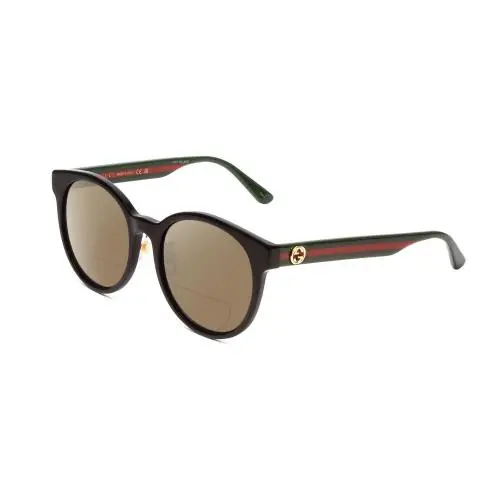 GG0416SK Women Round Polarized Bi-focal Sunglasses in Black Red Green 55mm Brown by Gucci