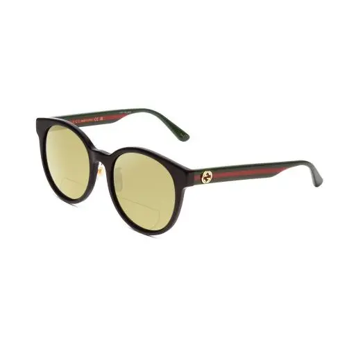 GG0416SK Women Round Polarized Bi-focal Sunglasses in Black Red Green 55mm Yellow by Gucci