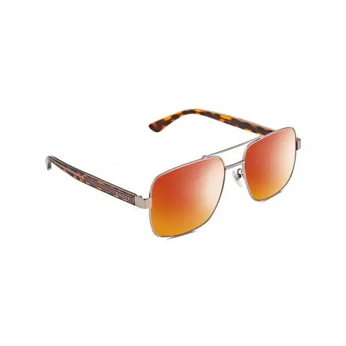 GG0529S Unisex Polarized Sunglasses Ruthenium Silver Tortoise 60 mm 4 Opt Red Mirror Polar by Gucci
