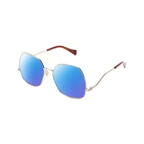 GG0972S-003 Women`s Polarized Bifocal Sunglasses Gold Tortoise 60mm 41 Opt Blue Mirror by Gucci