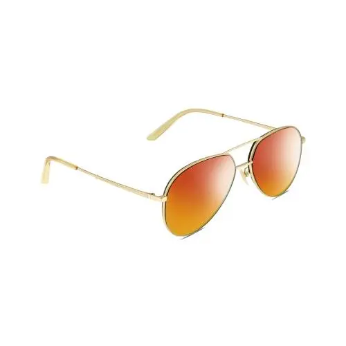GG0356S Unisex Pilot Polarized Sunglasses Gold Yellow Crystal 59mm 4 Opt Red Mirror Polar by Gucci